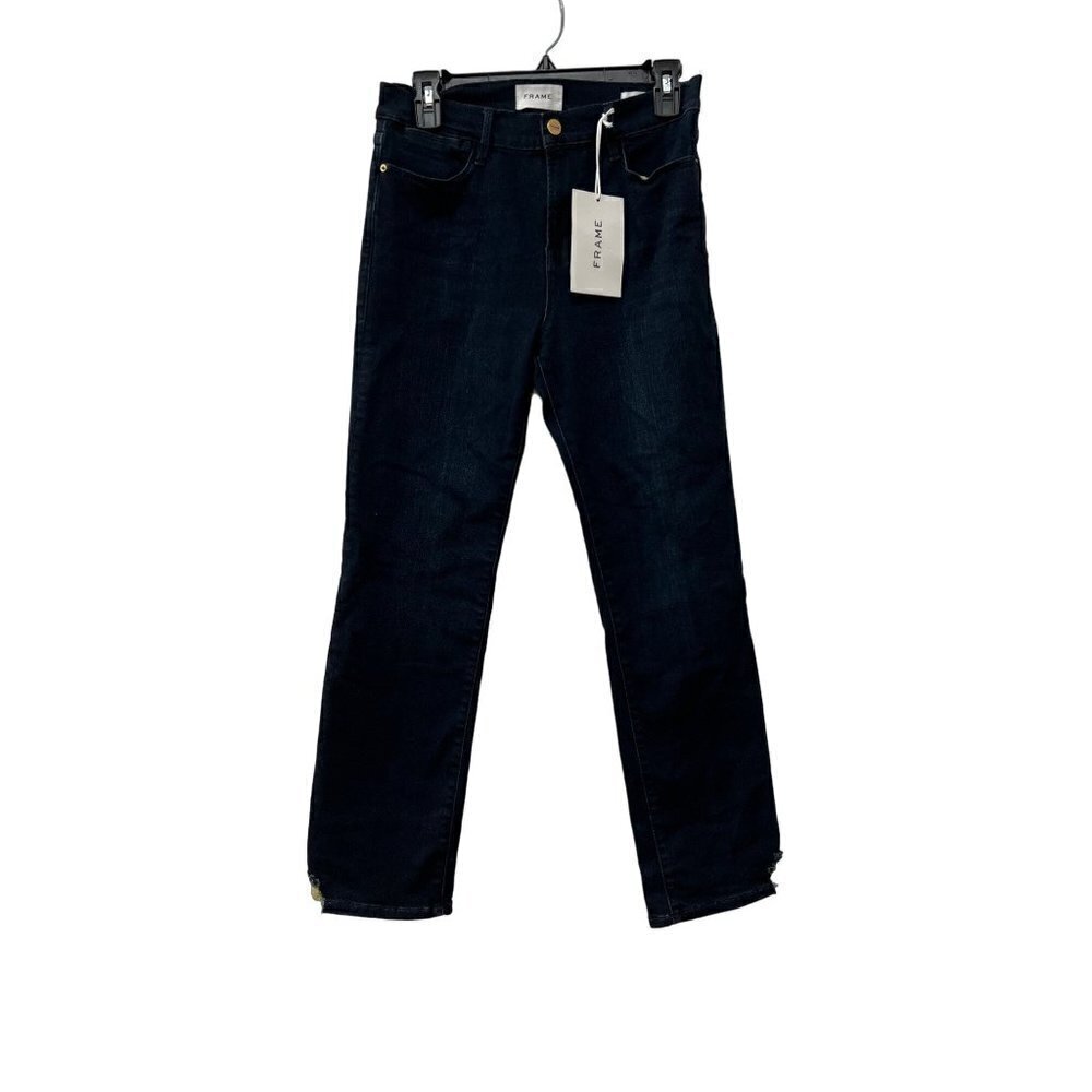 NWT FRAME Size 28 Le High distressed high-rise straight-leg jeans MSRP$228